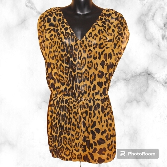 Lauren Ralph Lauren Leopard Print Beach Cover Up - Picture 1 of 5